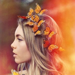 Monarch butterfly crown headpiece